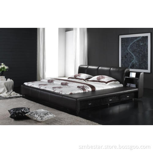 2012 Italy Genuine Leather Soft Bed (6070)